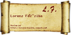 Lorenz Füzike névjegykártya